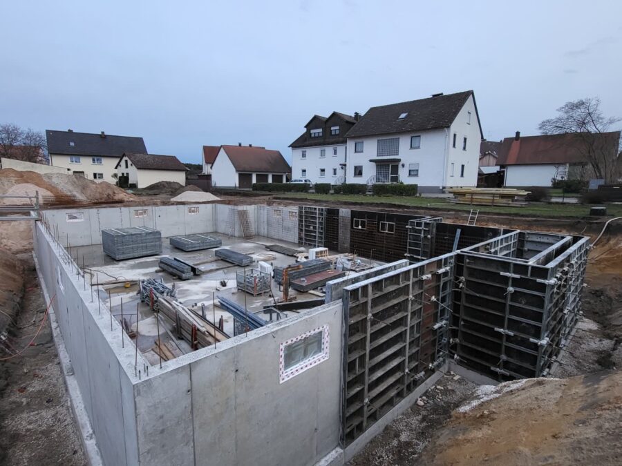 Kellergeschoss in Betonschalung