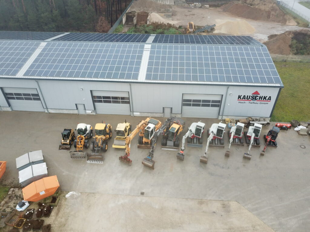 Lagerhalle der Kauschka Hoch-Tiefbau GmbH aus der Luft
