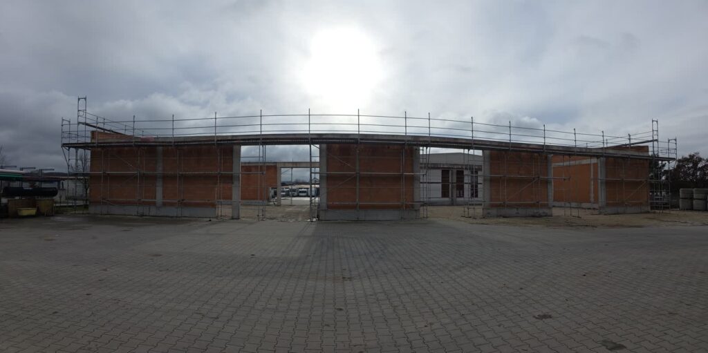 Lagerhalle in Massivbauweise im Rohbau